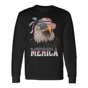 T-shirt a maniche lunghe America Eagle Merica con design patriottico del 4 luglio - Product Image 1