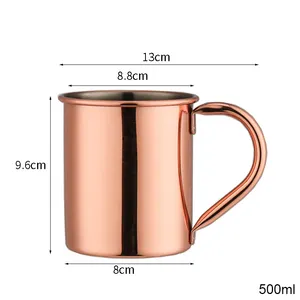 Moscow Mule-Juego de tazas de cobre de 4 tazas, juego de regalo Premium de 16 oz con 4 pajitas de cobre para cóctel