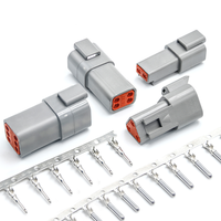 Conector Eléctrico Automotriz CQFH Envío Rápido DT04-6P DT06-6S, 6 Pines Macho/Hembra, Carcasa de Nylon Gris, Clasificación IP66, 12V