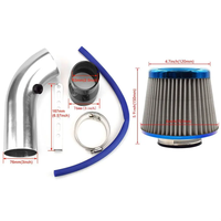 Filtre à air universel en acier inoxydable bleu brûlé pour voiture de course, à haut débit, pour hiver, type champignon, pour carter moteur et tuyau d'admission