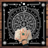 Tapis de table pour cartes de tarot, motif floral, forme carrée, antidérapant, protection contre l'usure, décoration de pièce, personnalisable, polyester, diatomite