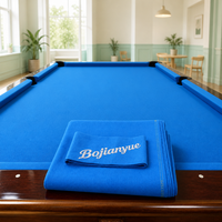 Kit de rechapage de table de billard avec tissu bleu de tournoi et 6 bandes de rebord pré-découpées pour rail en bois