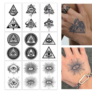 รอยสักชั่วคราว<span class=keywords><strong>ลาย</strong></span>ตาผู้รู้ทุกสิ่ง <span class=keywords><strong>ลาย</strong></span>โบราณลึกลับ กึ่งถาวร กันน้ำ ติดทนนาน 2 สัปดาห์ รอยสักสมุนไพรสำหรับแขน - Product Image 1