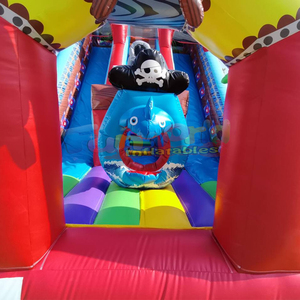 Tobogán inflable de doble carril, castillo inflable comercial combinado, casa inflable con tobogán seco de barco pirata. - Product Image 6