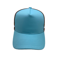 Casquette Trucker 5 Panneaux Rose Clair avec Logo Personnalisé Broderie 3D Y2K Hip Hop Imprimé Football Toile Mode Extérieur Plage Vente en Gros