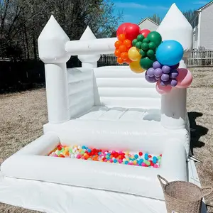 Outdoor Commercial White Bounce House Bouncy Castle Inflatable Wedding Bouncer For Party Event