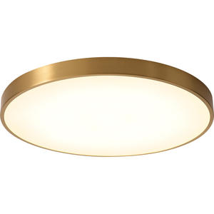 Plafonnier LED de style nordique moderne, luminaire rond créatif et unique pour chambre à coucher, salon, puissance 30W, corps de lampe en cuivre - Product Image 5