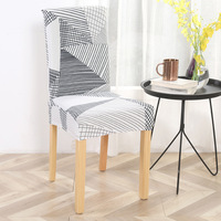 Housse de chaise élastique en spandex de style nordique européen, impression personnalisée, pour banquet, salon, salle à manger