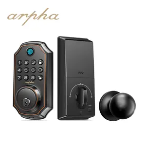 Fechadura inteligente Arpha D280 US Standard Dealbolt Tuya App Fechadura de porta com impressão digital inteligente