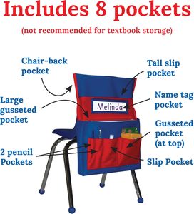 Organizador de bolsillo trasero para silla para aula, gráficos de bolsillo, organizador de asiento trasero, almacenamiento, saco de asiento transparente, organizador de bolsillo trasero para silla - Product Image 6