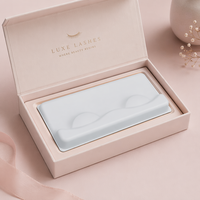 Boîte à cils en pulpe moulée sur mesure, insert gaufré, matériaux recyclés, emballage biodégradable pour kits de cils et ensembles de maquillage