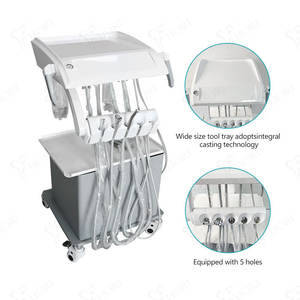 Carrito dental móvil portátil con mesa de trabajo, turbina y bomba de aire para equipo de terapia oral - Product Image 1