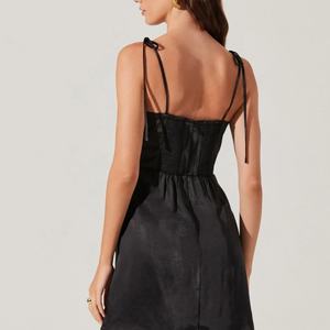 เดรสลำลองสำหรับผู้หญิง3D ลายดอกไม้ปักด้านหลังมีซิปสไตล์หวานๆผ้าทอและซักได้ - Product Image 4