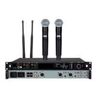Microphones numériques professionnels sans fil Dual Axient AD4D Beta58a/KSM9/KSM8/KSM11/microphones cravate pour la scène et les performances en église