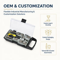 HEHE Ensemble de tournevis à cliquet et de douilles 44 pièces, embouts en acier S2, kit d'outils CR-V avec étui portable pour la réparation