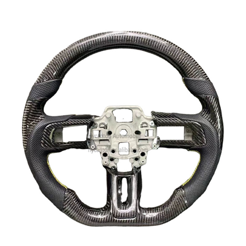 Carbon Fiber Leather Yellow Stitching