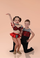 Costume de danse mignon en une seule pièce Stage Boutique, adapté aux petites danseuses, maille à paillettes, jazz, tenue de scène