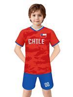 Camisetas de Fútbol Personalizadas de Chile para Niños, Uniformes de Fútbol con Nombre y Número, Conjunto de Camiseta y Pantalones Cortos para Niños y Niñas
