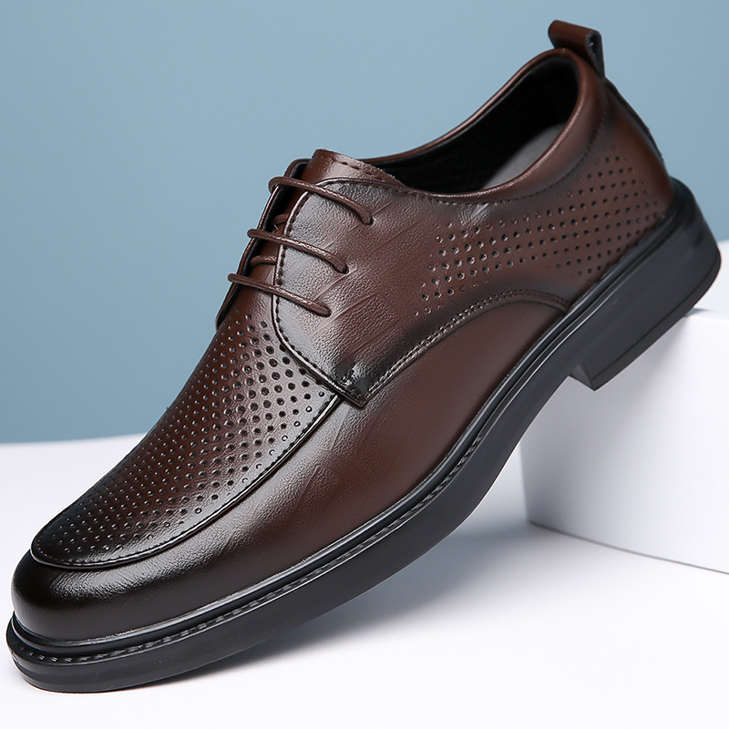 Brown openwork shoes
