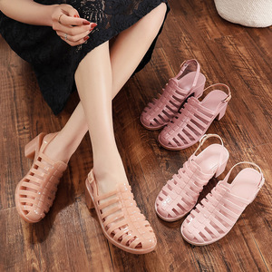 Sandali Romani <span class=keywords><strong>da</strong></span> <span class=keywords><strong>Donna</strong></span> alla Moda con Plateau Traspirante e Tacco Alto, <span class=keywords><strong>Ciabatte</strong></span> Trasparenti in Cristallo con Cinturino Posteriore - Product Image 3