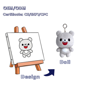 Porte-clés en peluche pour enfants avec boucle en forme d'ours de dessin animé mignon, vente chaude, vente en gros spéciale, possibilité de personnalisation en usine - Product Image 1