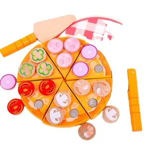 Cutting Play Food Set Kitchen Pretend Educational Fruits Vegetables Pizza Knife Kitchen Playhouse Toy Pizza