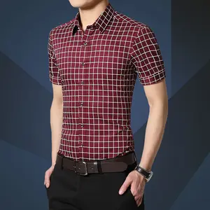 Мужская рубашка в клетку модные Кнопка Длинные рукава повседневные деловые рубашки модная повседневная клетчатая рубашка