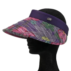 Sombrero de sol con clip y estampado floral, material 100% poliéster, sombrero de sol de moda para mujer - Product Image 3