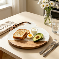 Planche à fromage ronde mini en bois d'acacia avec poignée, écologique, vente chaude, 100 pièces MOQ, service d'articles de cuisine personnalisés