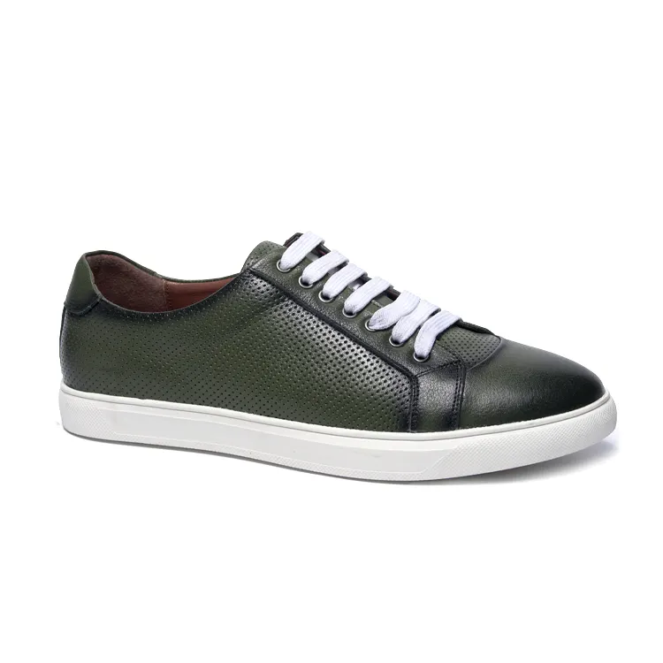 Green Young people Footwear Daily Wear Lazy Shoe Genuine Leather Laceup Footwear Hot Selling Men Shoe Walking Style Shoe for men