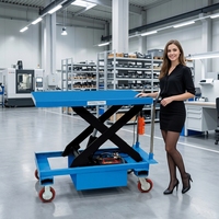 Plataforma Elevadora de Tijera Semieléctrica JIALITE de 1000 kg y 2 m de Altura, Plataforma Hidráulica Móvil para Transporte de Cargas Pesadas