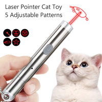 Mini USB ricarica puntatore luce Laser 5 modelli luce LED torcia gatto puntatore Laser giocattolo Laser