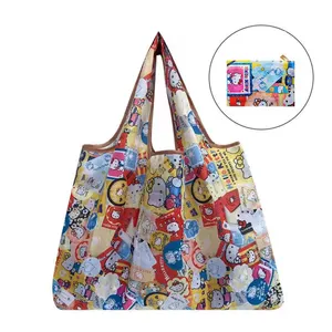 Rpet Cartoon Handtas Outdoor Draagbare Opbergtas Polyester Milieuvriendelijke Boodschappentassen Opvouwbare Boodschappentas