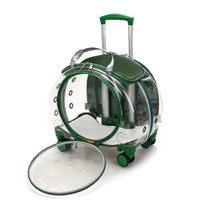 Maleta de Transporte para Mascotas (Perros y Gatos) con Diseño Geométrico Esférico, Transparente, Portátil, de Gran Capacidad (Más de 7 kg), Material PP, Apta para Viajes en Avión