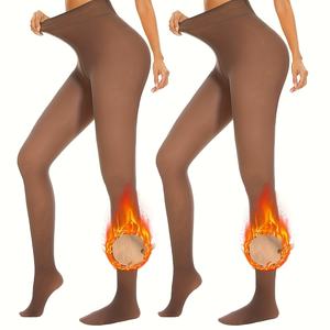 Горячая распродажа: теплые, плотные, черные и коричневые зимние колготки с высокой талией - Product Image 3