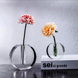 Florero de Cristal Geométrico Creativo Moderno, Florero Decorativo Transparente para Mesa de Salón - Product Image 2