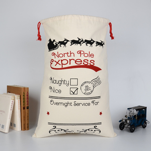Sac <span class=keywords><strong>de</strong></span> Noël personnalisé en toile motif Pôle Nord Express, traîneau <span class=keywords><strong>de</strong></span> rennes et liste des enfants bien-élevés et coquins, faible MOQ, sac cadeau <span class=keywords><strong>de</strong></span> Noël - Product Image 3