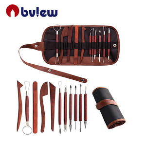 Kit d'outils <span class=keywords><strong>de</strong></span> sculpture en bois double face pour la fabrication d'<span class=keywords><strong>argile</strong></span>, 11 pièces - Product Image 2