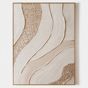 Abstract Embossed Art Print With Gold <b>Frame</b> Minimalist Design Indoor Decor Paper Handmade Texture Wall Art - Product Image 2