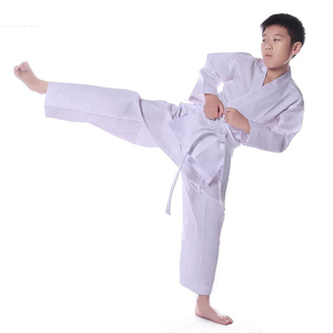 Uniforme d'arts martiaux durable blanc avec ceinture noire 2026, combinaisons de karaté personnalisées 100% coton unisexe adulte - Product Image 5