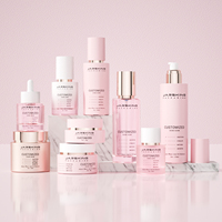 Ensemble d'Emballage Soin Peau à Fond Épais avec Logo Personnalisé, Pot Crème Cosmétique en Verre de Luxe et Bouteille de Lotion Tonique de 30, 50 g, 100, 120 ml avec Pompe