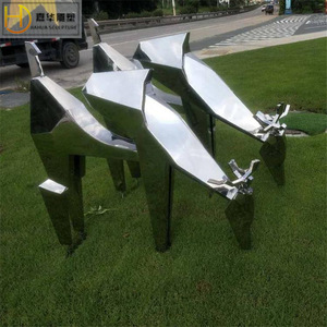 Jiahua Sculpture Stainless Steel Mirror Deer Sculpture Faceted Geometric Outdoor Garden Ornament - Product Image 4