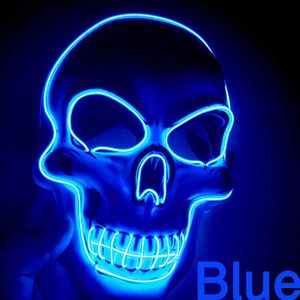 Purge Hacker Mask Scary Glow in the Dark Mask para fiesta de disfraces de <span class=keywords><strong>Halloween</strong></span>, <span class=keywords><strong>Halloween</strong></span> LED Skeleton Mask - Product Image 2
