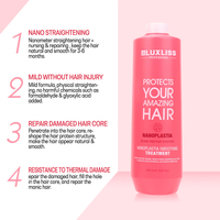 Crème Lissante Capillaire Luxliss Nano Plastique Répare et Fait Briller Anti-Frizz Sans Formaldéhyde Traitement Kératine Brésilienne