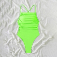 Logo personnalisé maillots de bain pour femmes maillot de bain une pièce Sexy dos nu maillot de bain Slim rides maillots de bain maillot de bain en gros