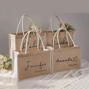 Natural Burlap Eco-Friendly Custom Foldable Blank Printed Tote Jute <b>Bag</b> - Product Image 4