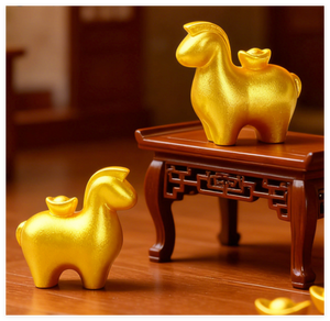 Đồ trang trí hình con ngựa vàng may mắn năm mới Tết Nguyên đán 2026, mô hình 3D bằng nhựa resin, quà lưu niệm, đồ chơi trẻ em nhỏ, tượng nhỏ - Product Image 6