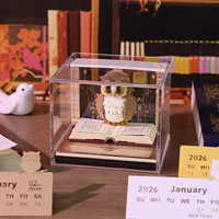 Bloc-Notes 3D Personnalisé Hibou Mignon Calendrier Magique Marque-Page Découpé Boîte Lumineuse Château Papeterie Kawaii Cadeau d'Anniversaire Noël