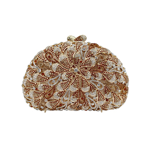 Bolso de mano floral con diamantes de imitación para mujer, con cadena desmontable, brillante, de cristal, para fiesta de graduación o citas - Product Image 1