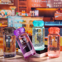 Botol air permata infus kristal 500ml, botol air kaca berwarna